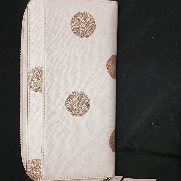 Kate Spade Pink and Rose Gold Polka Dot Wallet - Picture 4 of 5